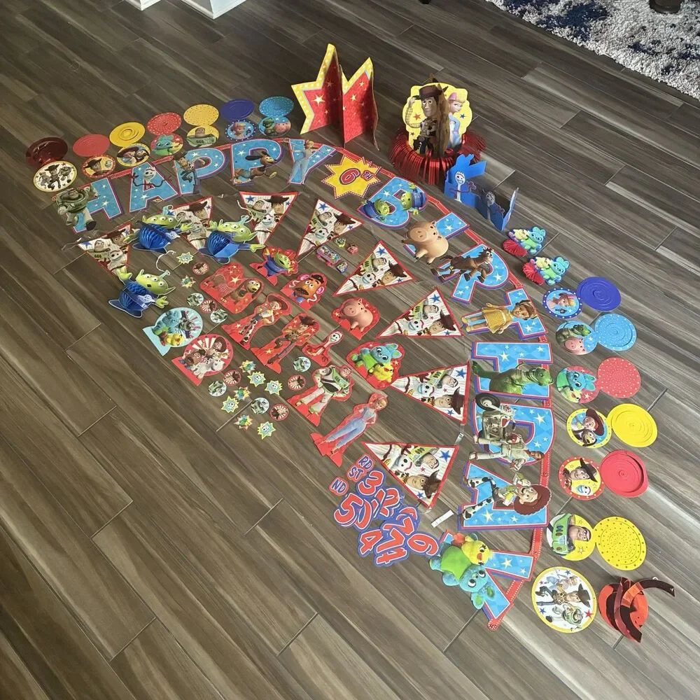 Toy Story 4 Birthday Party Decorations Lot of 60+ Disney Pixar Woody Buz Forky